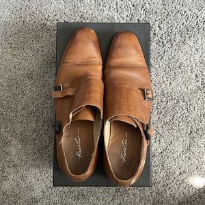 Kenneth Cole Double Monk Strap Brown Dress Shoe Size 9